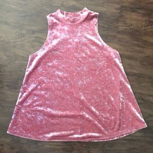 Mockneck Velvet Tank Top